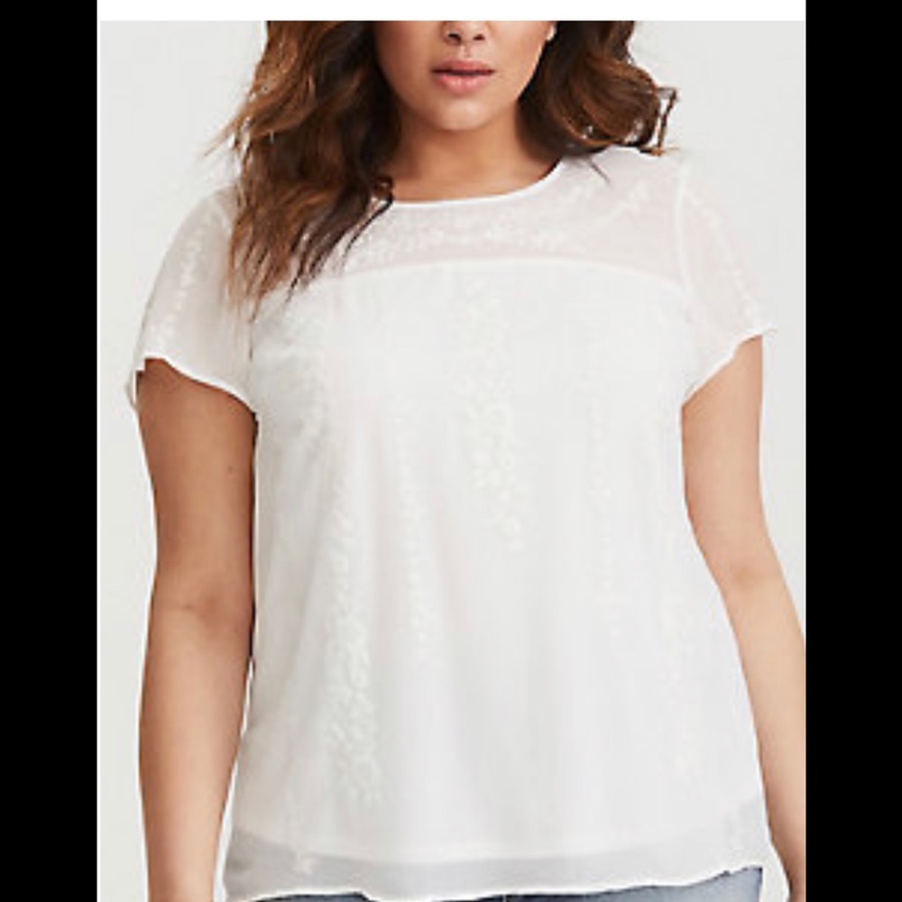 Torrid Embroidered Chiffon top